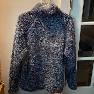 Blue mock neck Sherpa